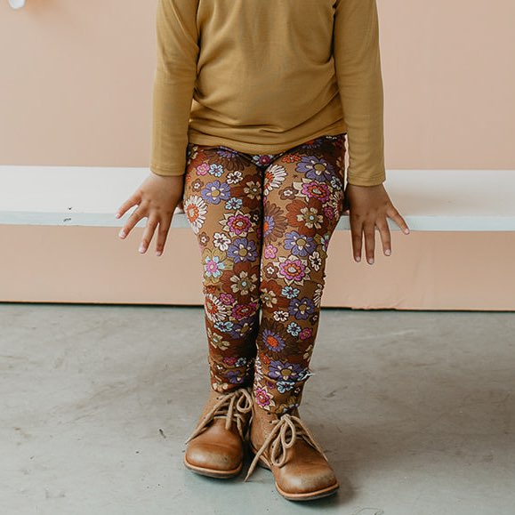 Organic Relaxed Fit Leggings- Bloom Floral