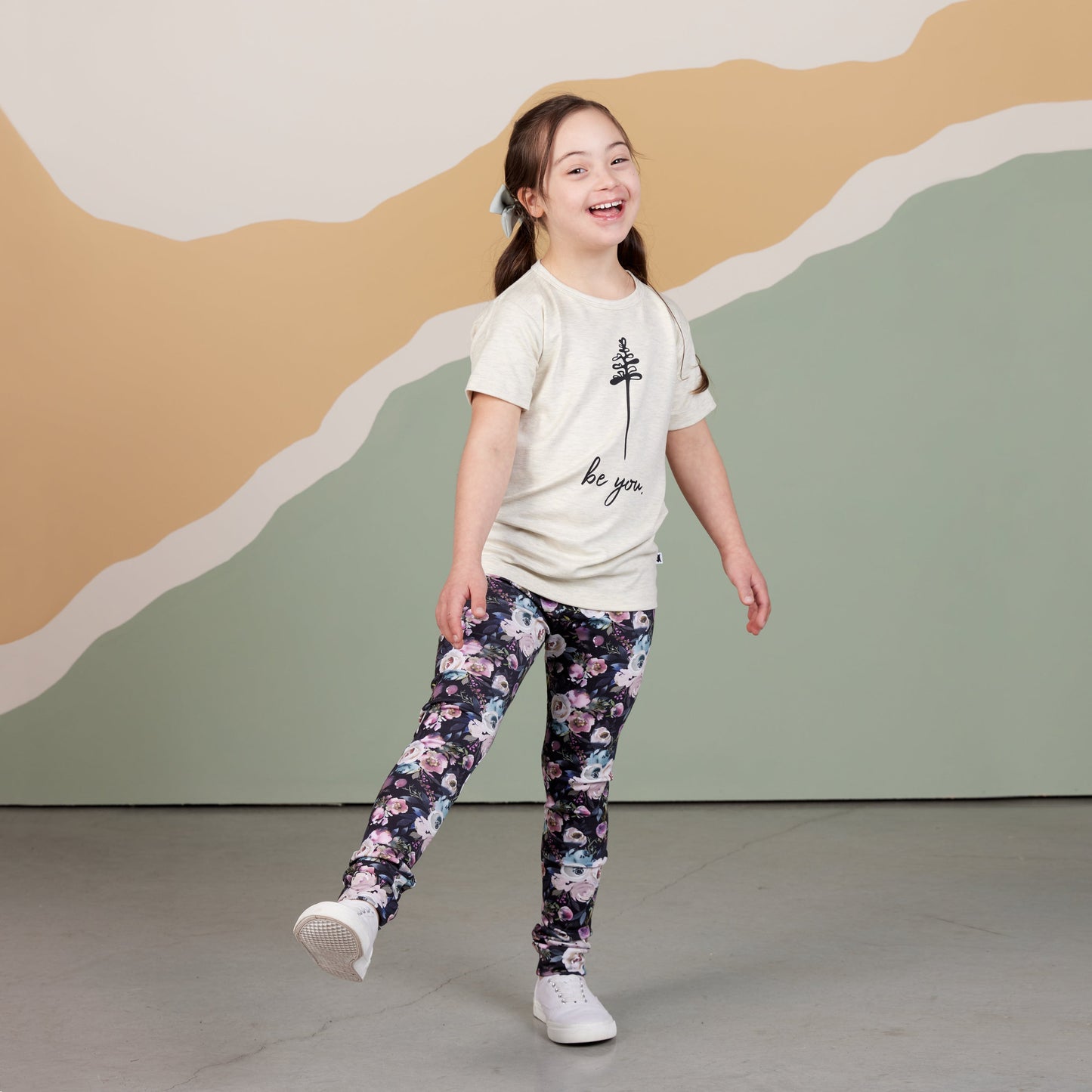 Baby/kid’s/youth Leggings | Watercolour Floral Leggings Bamboo/cotton 5