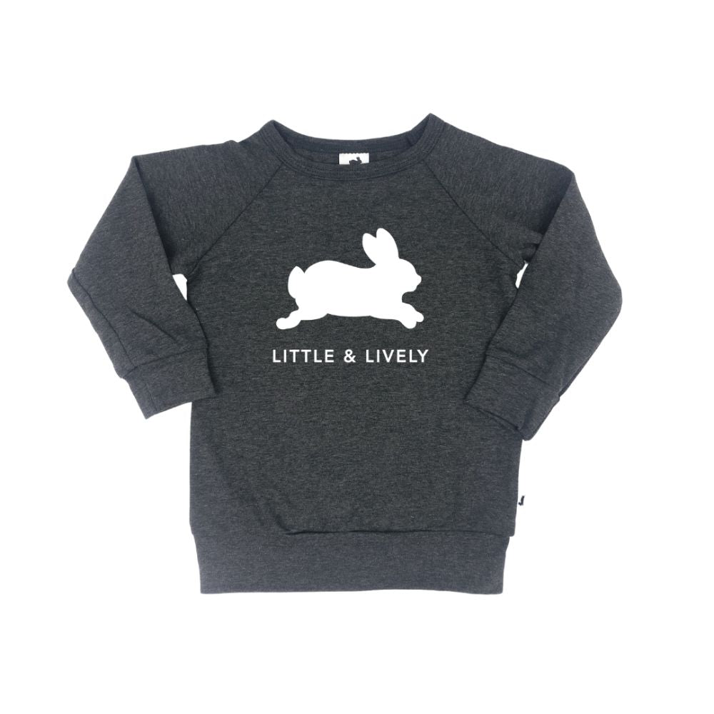 'Little & Lively' Bamboo Pullover | Charcoal