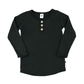 Baby/kid’s/youth Long Sleeve Henley | Black Kid’s Bamboo/cotton 1