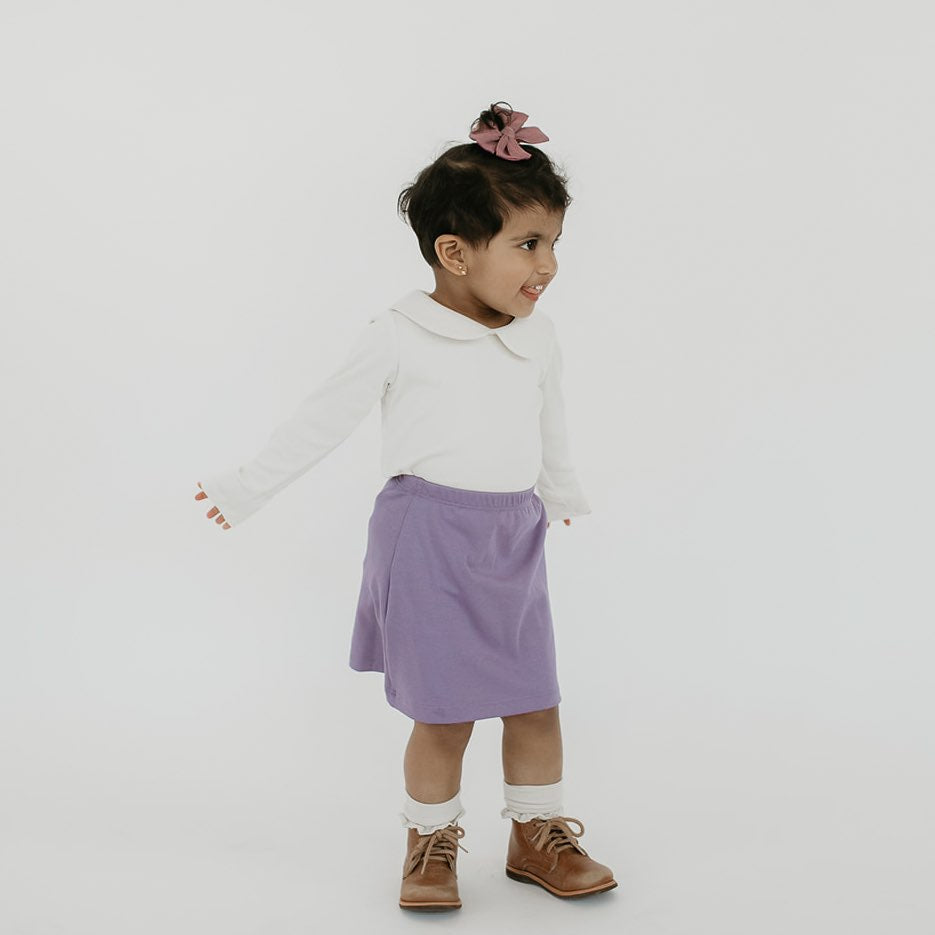 Baby/kid’s/youth Mini Skirt | Violet Bamboo/cotton 5