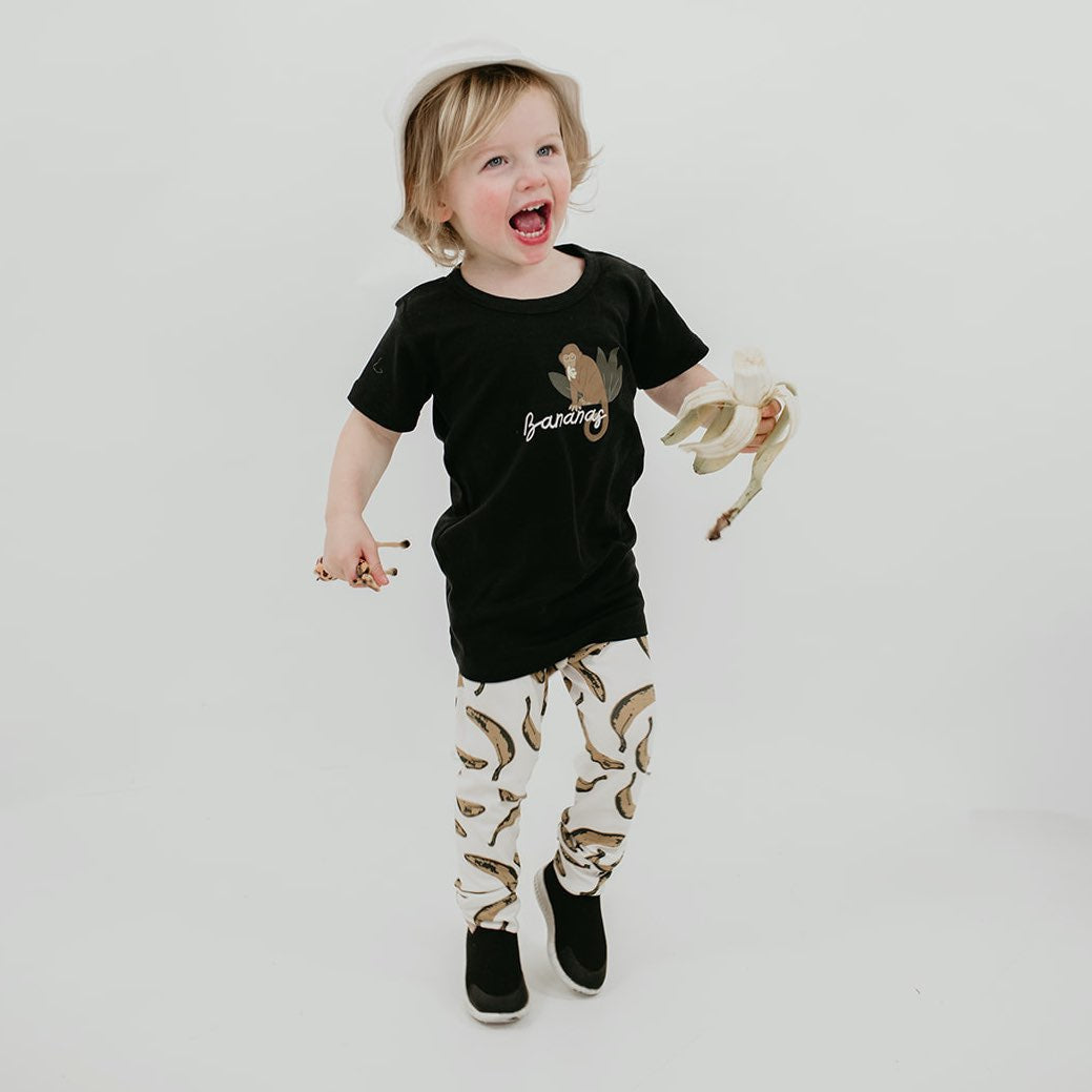 Baby/Kid's/Youth 'Monkey' Slim-Fit T-Shirt | Black