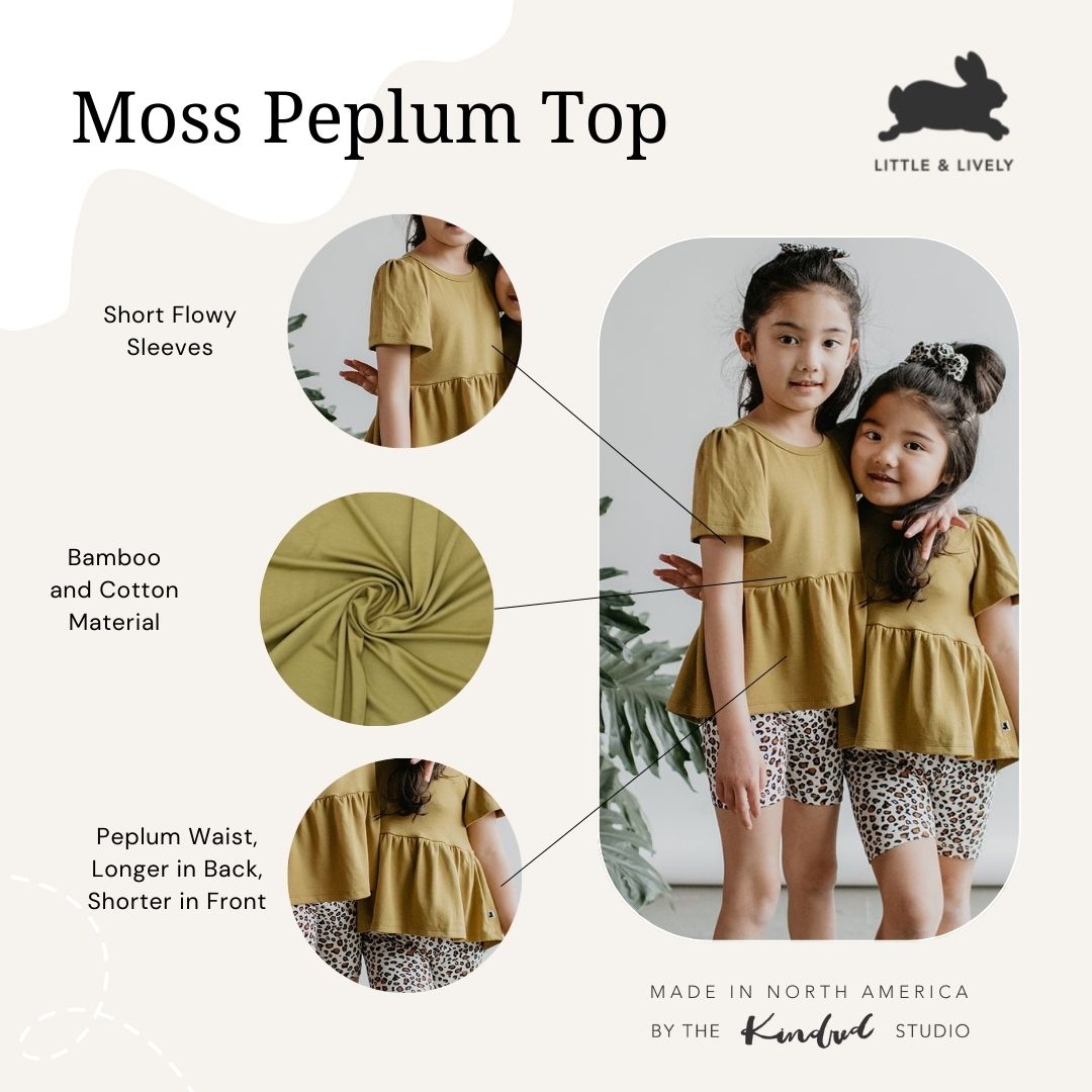 Baby/Kid's/Youth Peplum Top | Moss