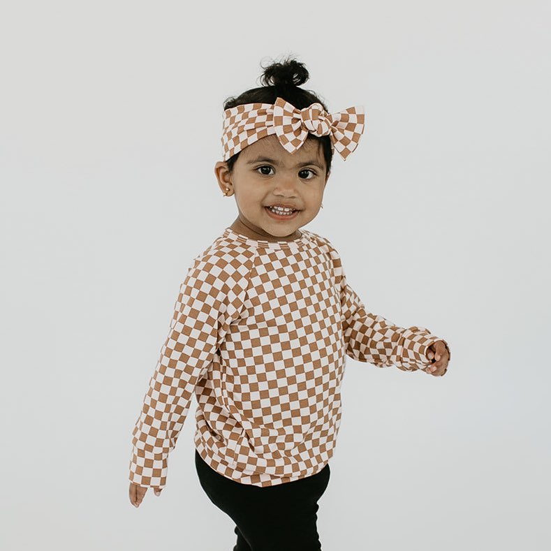Baby/kid’s/youth Pullover | Blush Checkers Kid’s Bamboo/cotton 3