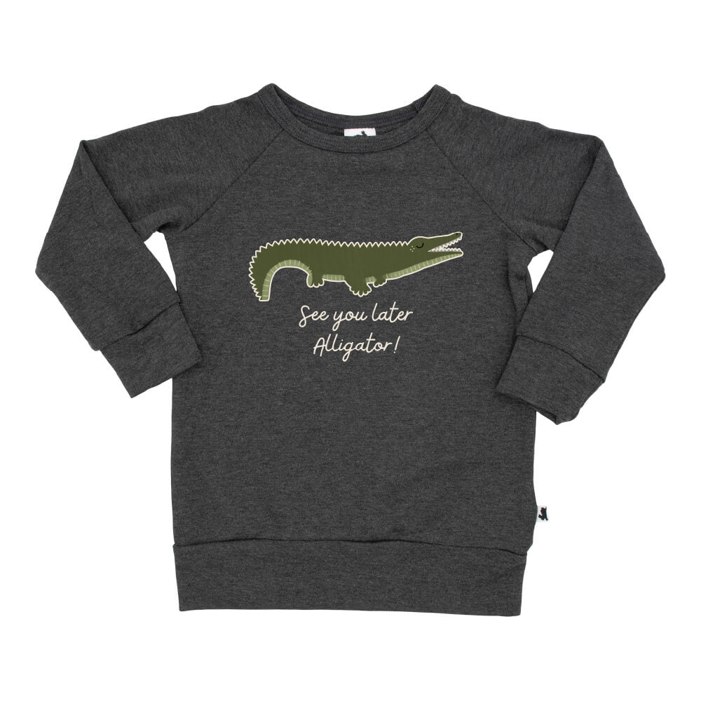 Baby/Kid's/Youth 'See you Later Alligator' Pullover | Charcoal