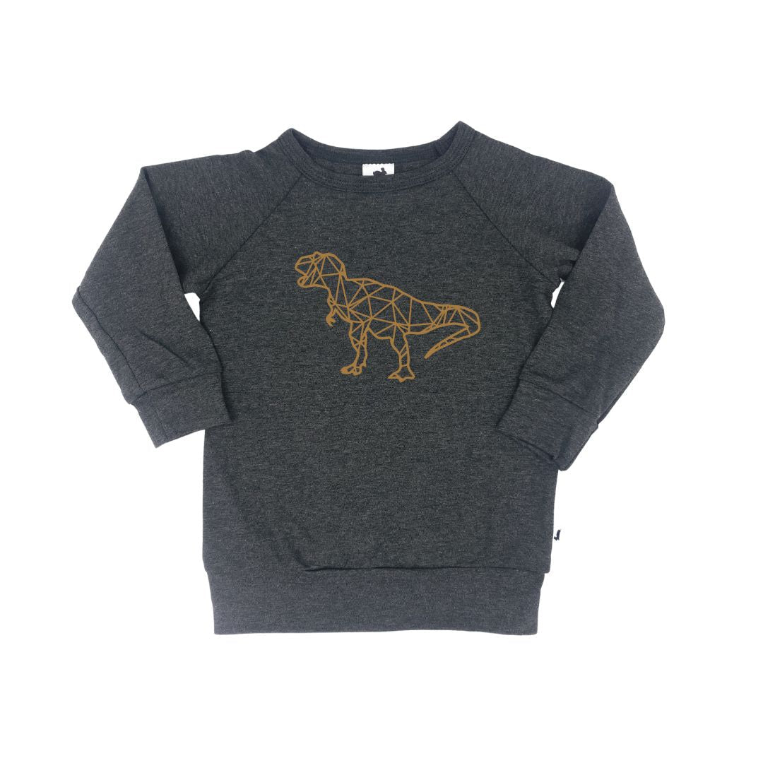 Baby/kid’s/youth ’t-rex’ Pullover | Charcoal Kid’s Bamboo/cotton 1