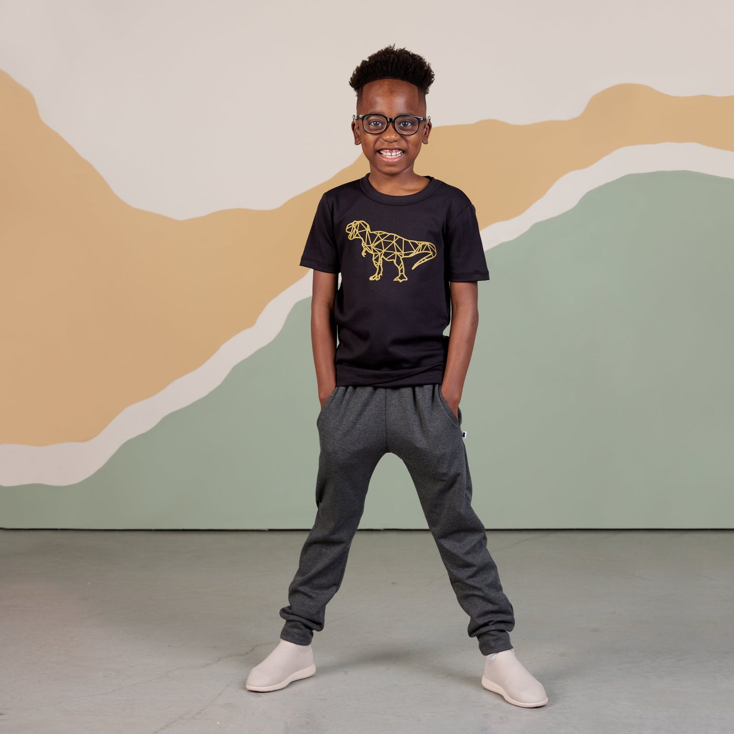 Baby/kid’s/youth ’t-rex’ Slim-fit T-shirt | Black Kid’s Bamboo/cotton 3