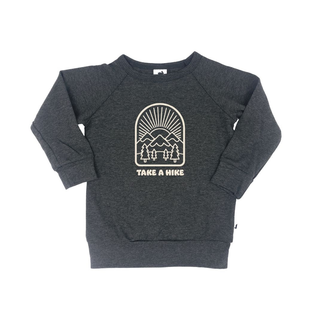 Baby/kid’s/youth ’take a Hike’ Pullover | Charcoal Kid’s Bamboo/cotton 1