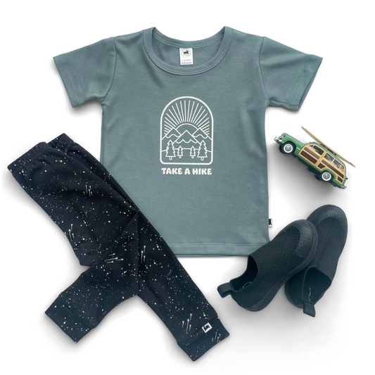 Baby/kid’s/youth ’take a Hike’ Slim-fit T-shirt | Eucalyptus Kid’s Bamboo/cotton
