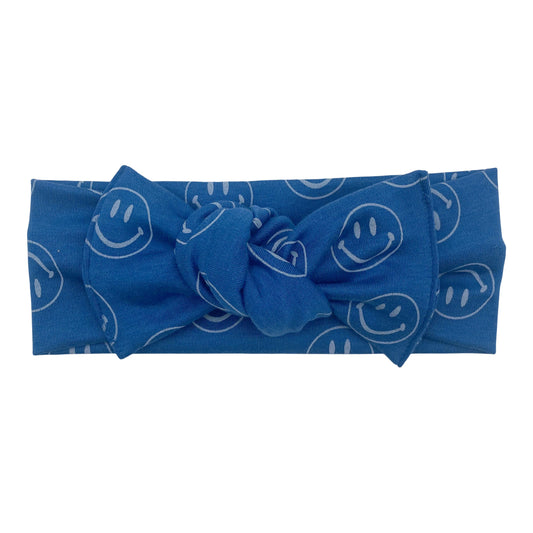 Blue Smilies | Headwrap Bamboo/cotton 1