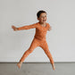 Kid’s/youth Long Sleeve Pajama Set | Orange Smilies Bamboo/cotton 3