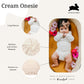 Long Sleeve Baby Onesie | Cream Bamboo/cotton 11