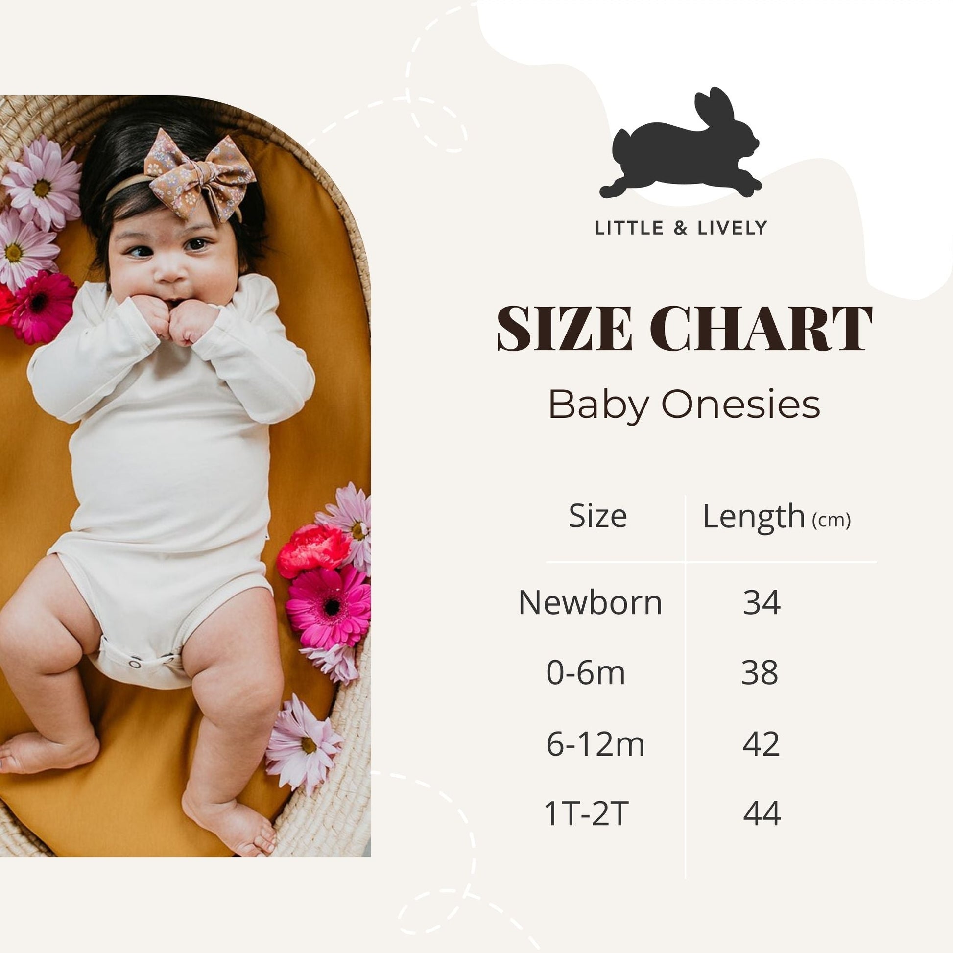 Long Sleeve Baby Onesie | Cream