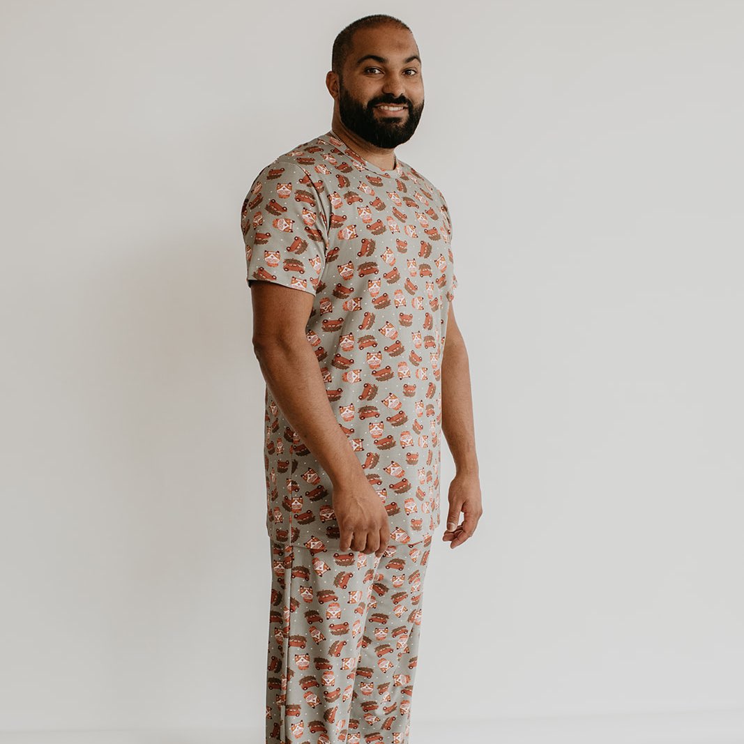 Men’s/unisex Pajama Set | Christmas Transport Bamboo/cotton 1
