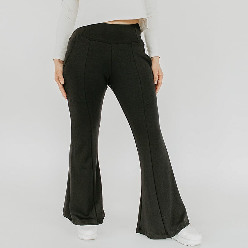 Flare Pants Butterflies, Black Flare Stretch Trouser