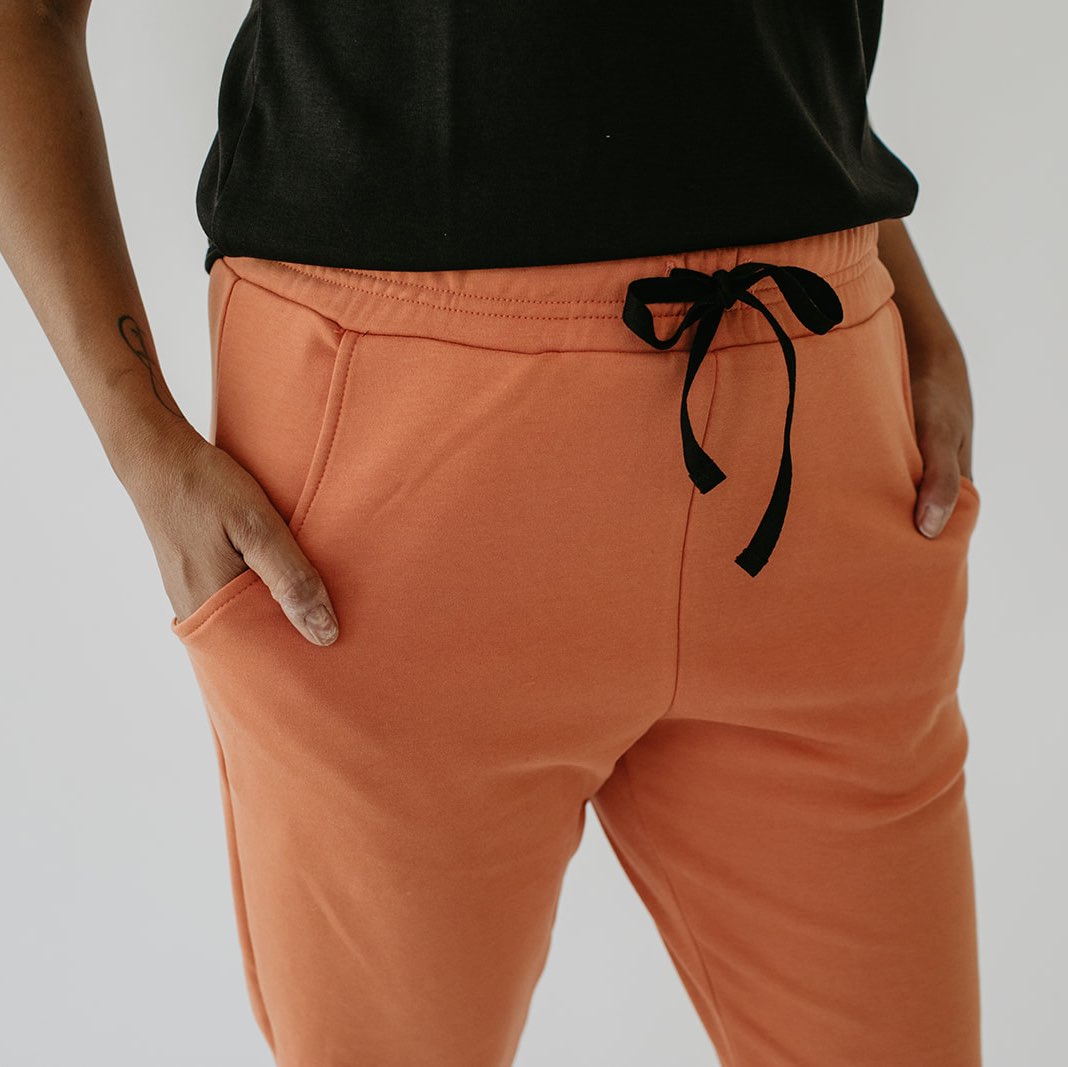 Women's Fleece-Lined Joggers | Orange