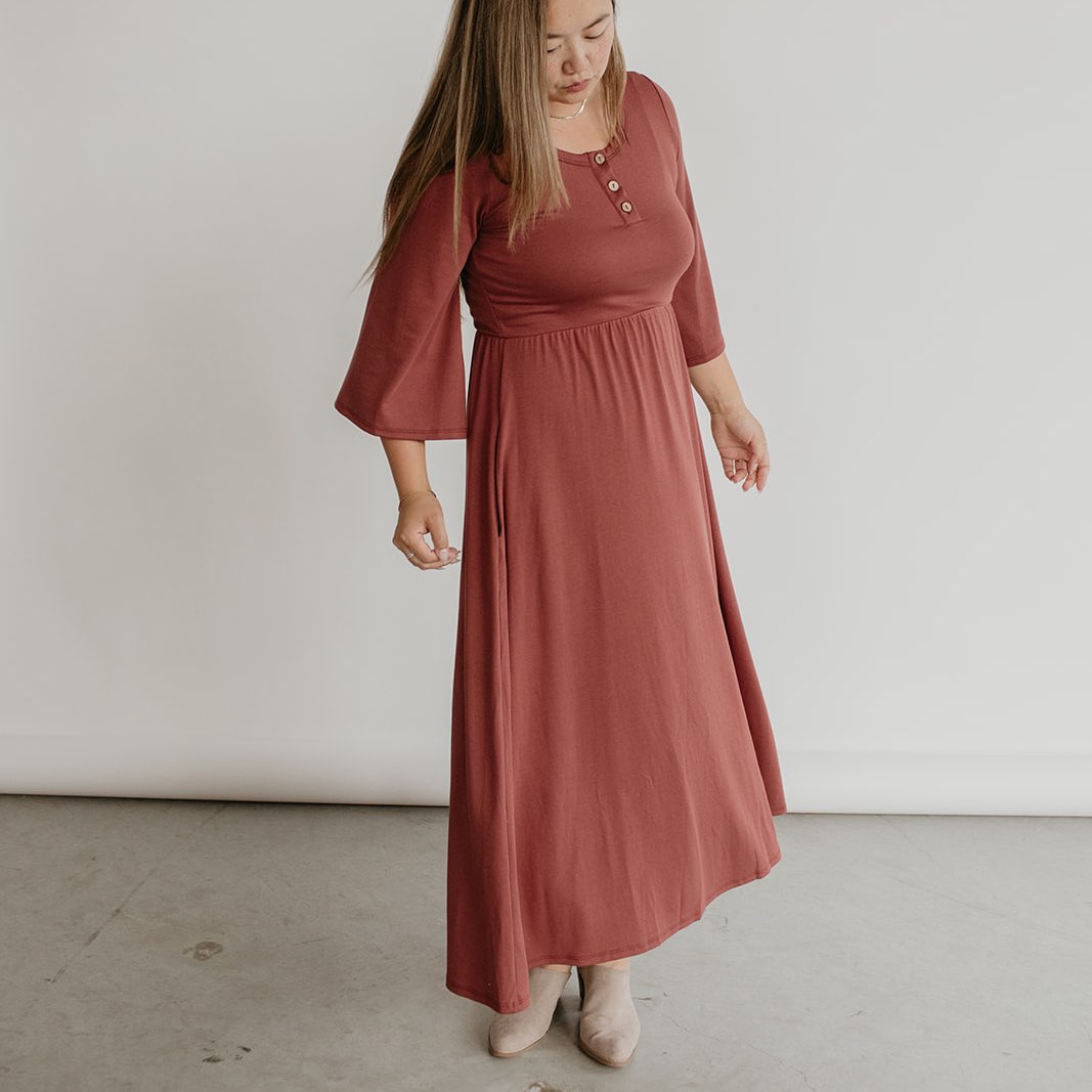 Women’s Flora Dress | Burgundy Bamboo/cotton 3