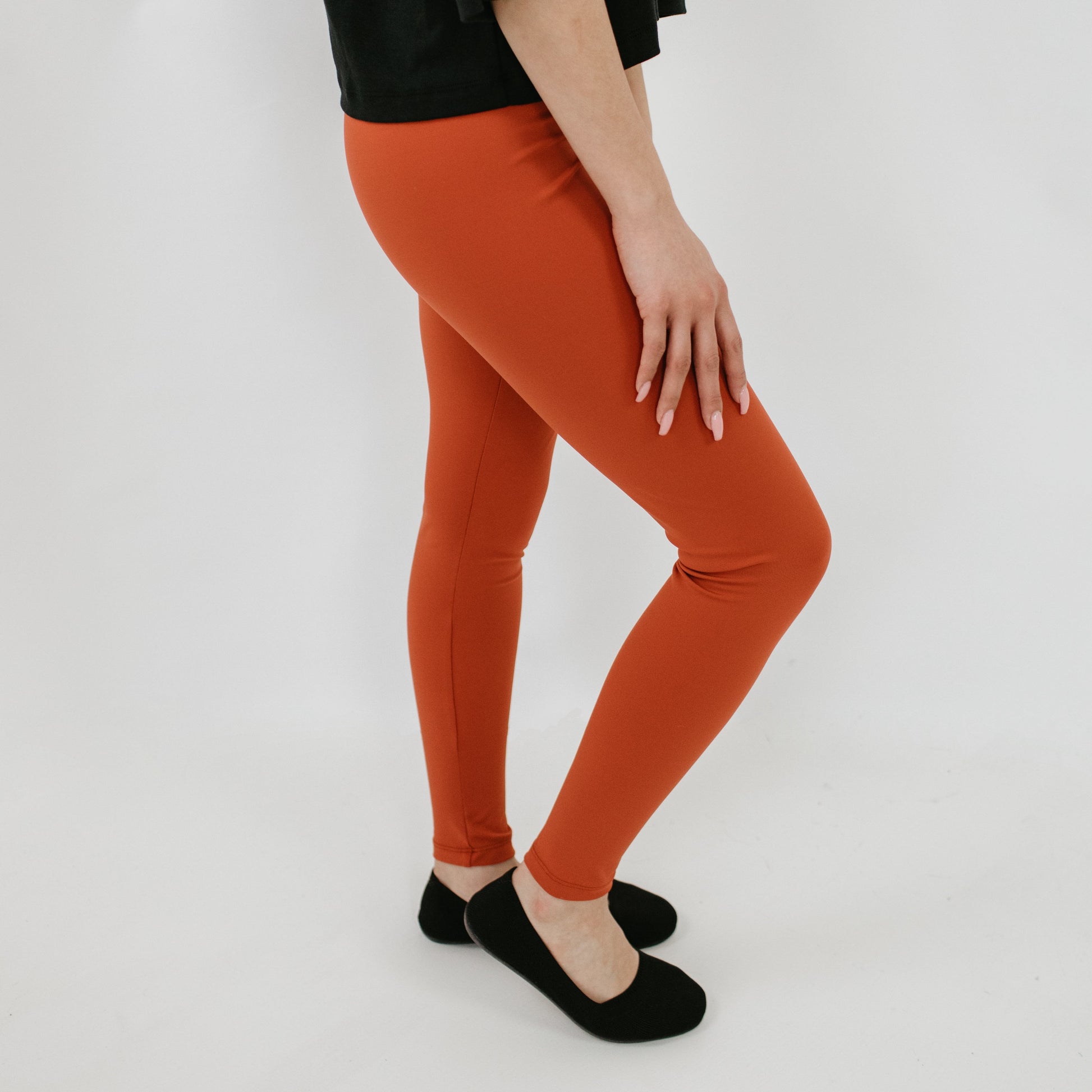 Women's Orange High-Waisted Pants & Leggings