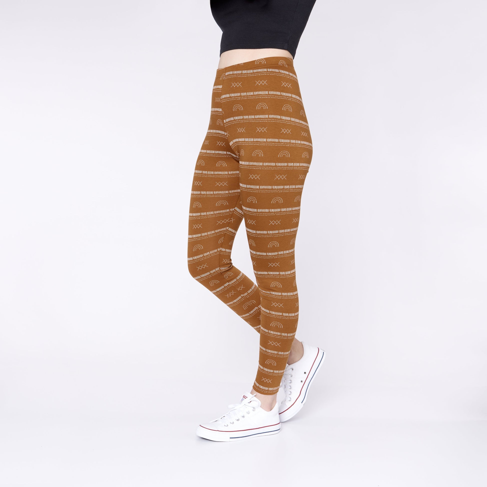 Gold Medal Brown Fleece Lined Seamless leggings Women’s Size S/M NEW