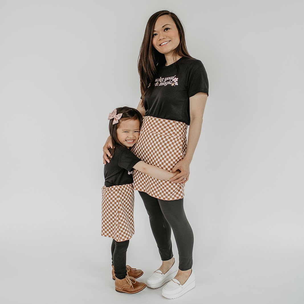 Women’s Mini Skirt | Blush Checkers Leggings Bamboo/cotton 9