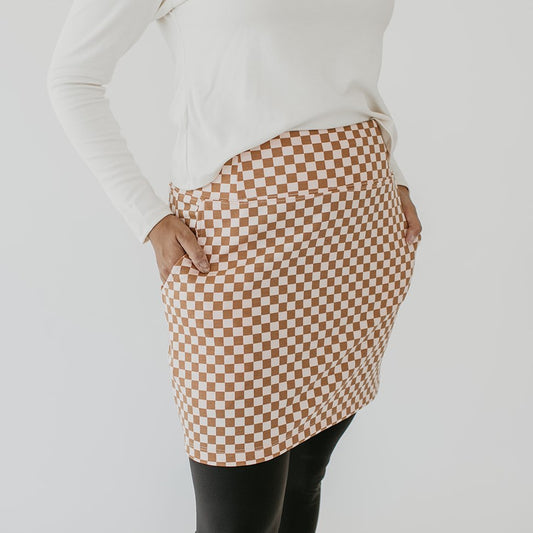 Women’s Mini Skirt | Blush Checkers Leggings Bamboo/cotton 2