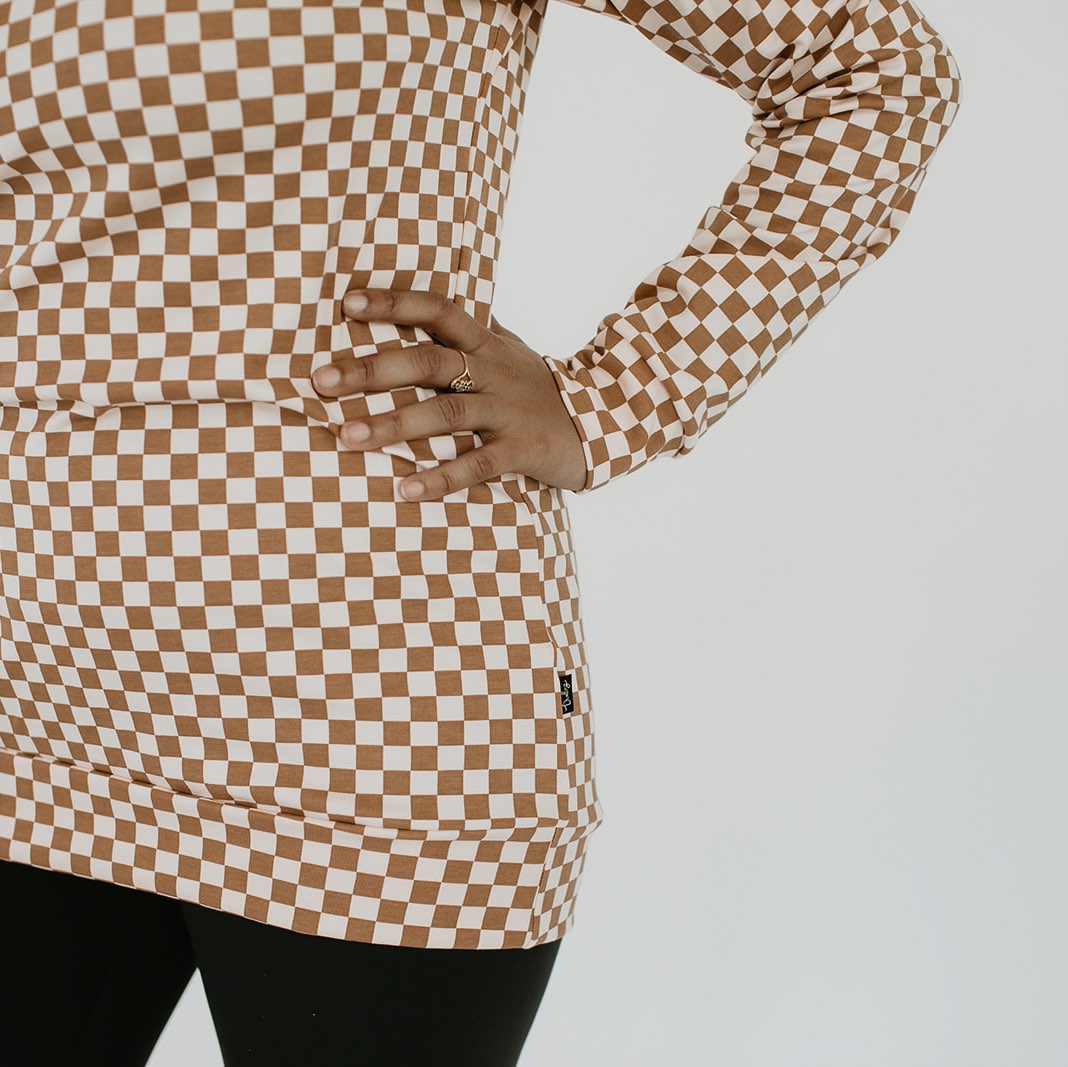 Women’s Pullover | Blush Checkers Bamboo/cotton 4