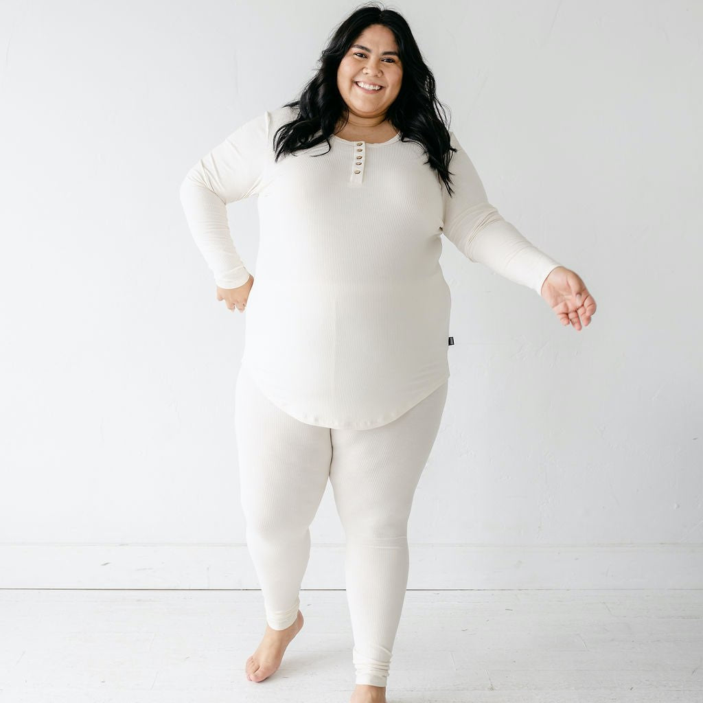 Women's Rib-Knit Pajama Set | Cream