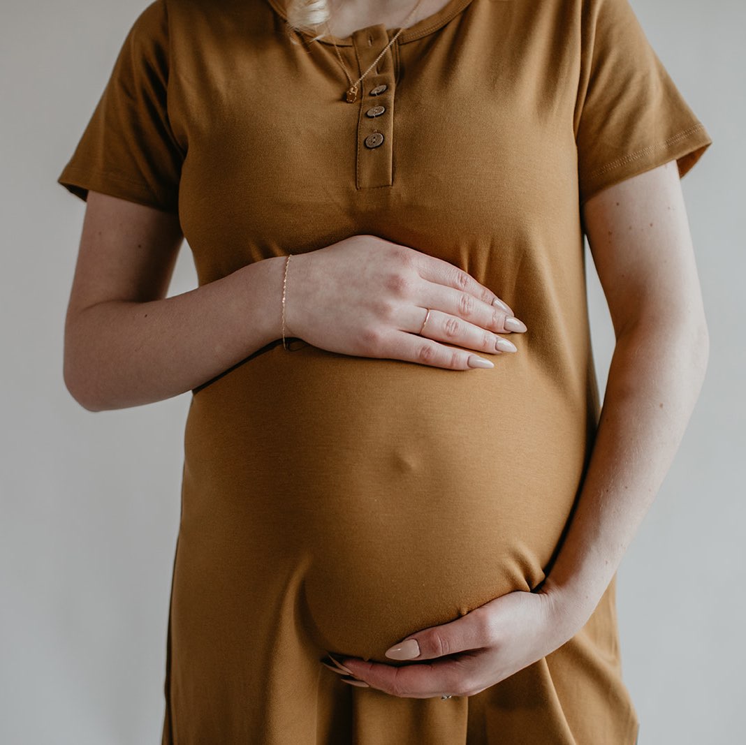 Women’s Short Sleeve Nightgown | Umber Pajama Set Bamboo/cotton 2