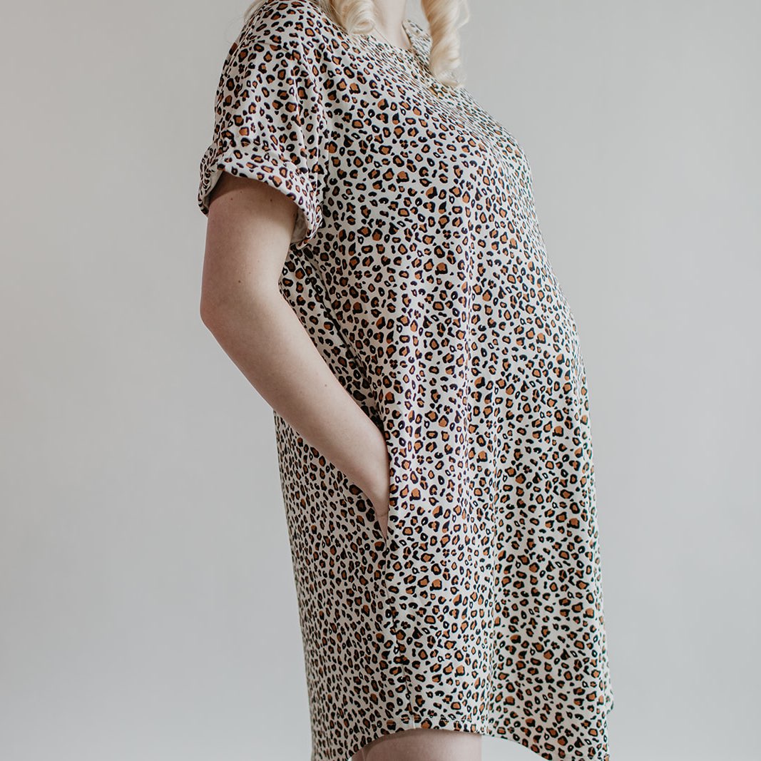 Women’s Winslow Dress | Snow Leopard Ladies Dress Bamboo/cotton 6